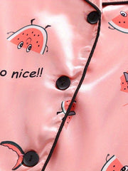 Toddler Girls Watermelon Graphic Pajama Set Short Sleeve Top & Shorts