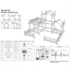 Pink Girls Toy House 2 Tier 5 Room 1 Terrace Assemble DIY Villa Castle