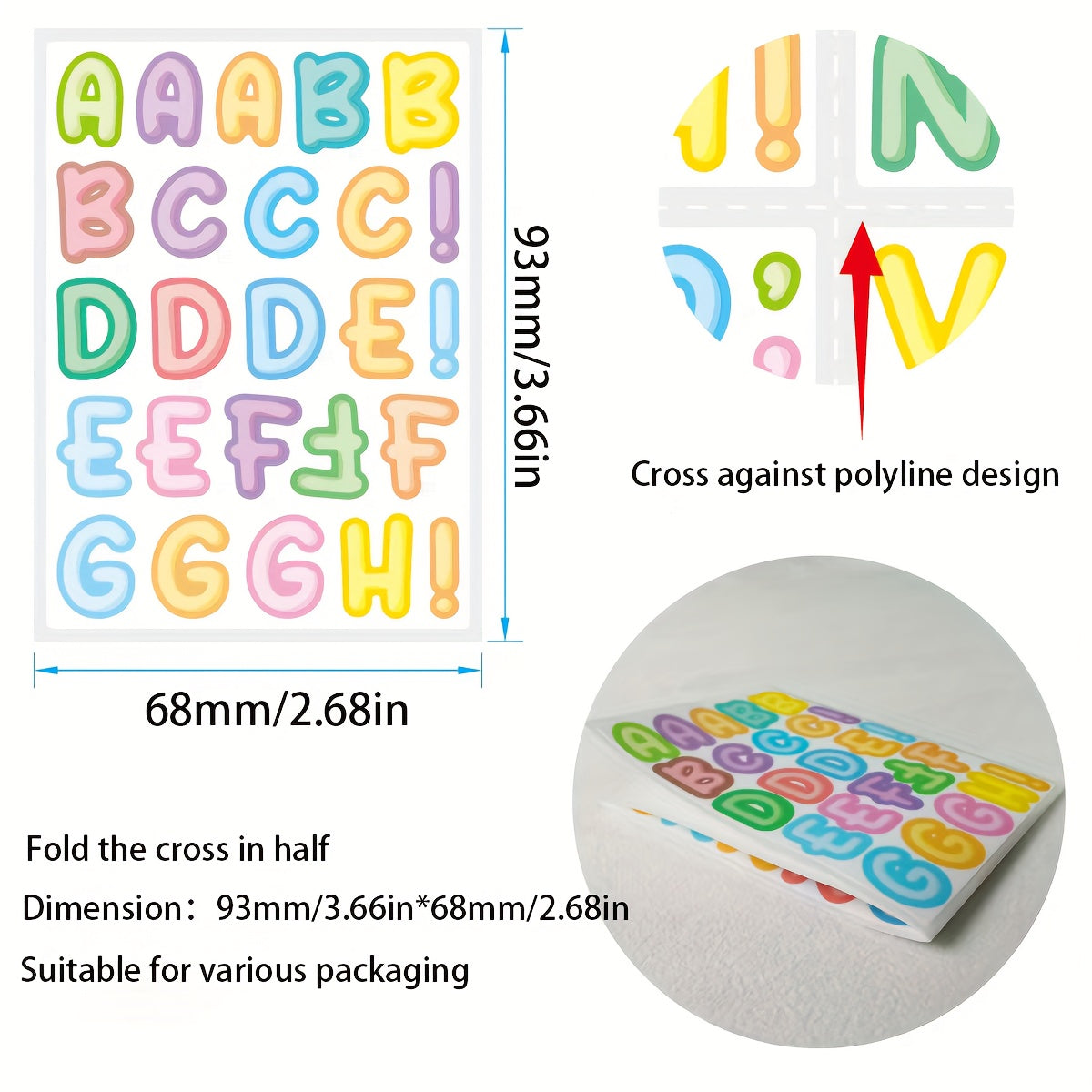Colorful English Letter Sticker for DIY Cup Lunch Box Waterproof Sticker