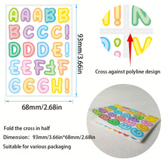 Colorful English Letter Sticker for DIY Cup Lunch Box Waterproof Sticker