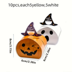 10pcs Halloween Candy Gift Boxes Trick Or Treat Holiday Gift Bags