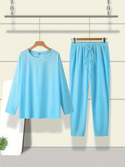 Solid Long Sleeve Top & Joggers Set