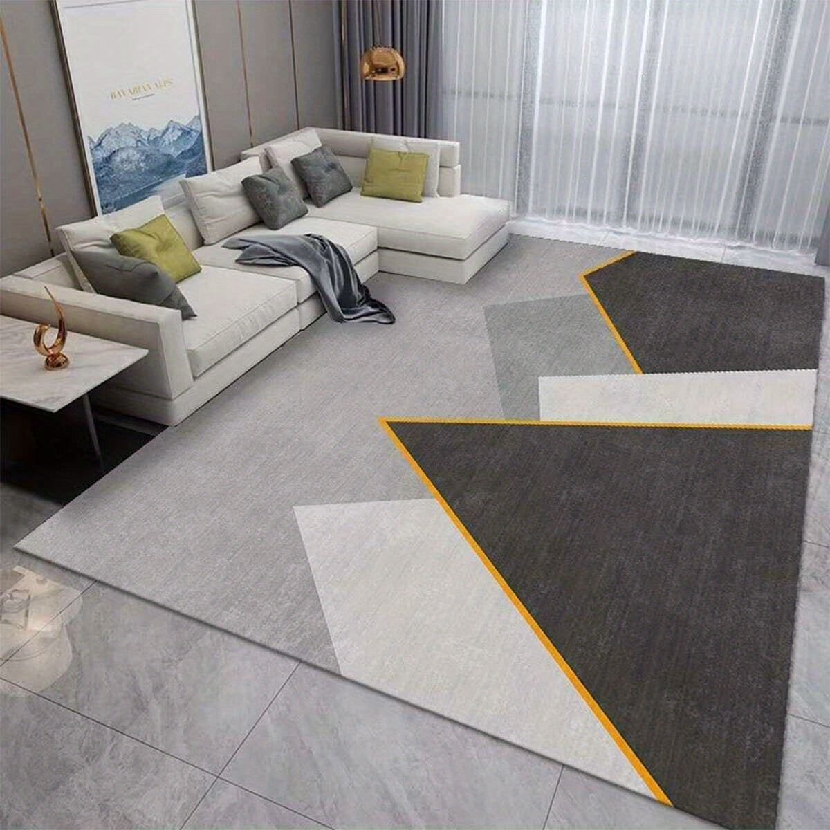 Modern Crystal Velvet Area Rug Non-slip Polyester
