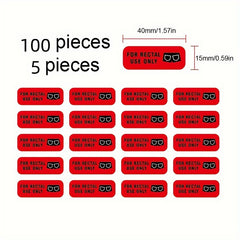 200pcs Rectal Use Stickers 1.5 X0.8 Red Waterproof Label