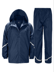 Men's Waterproof Rain Suit Set Lightweight Hooded Rainwear