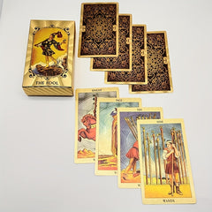 78 Foil Tarot Cards With Instruction Booklet Waterproof