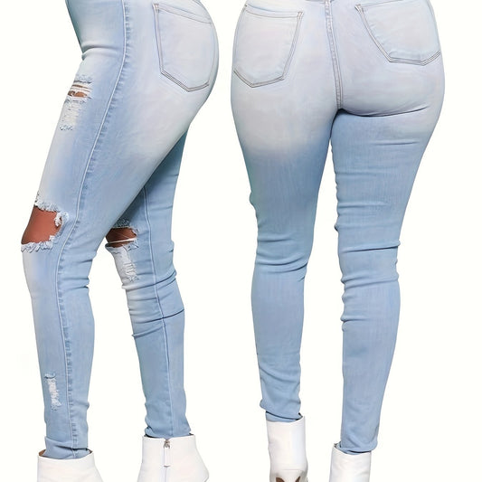 Ripped High Rise Skinny Jeans