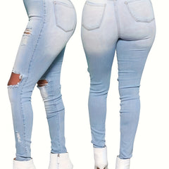 Ripped High Rise Skinny Jeans