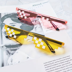 Men's Mosaic Glasses 2D Sunglasses for Party Cosplay