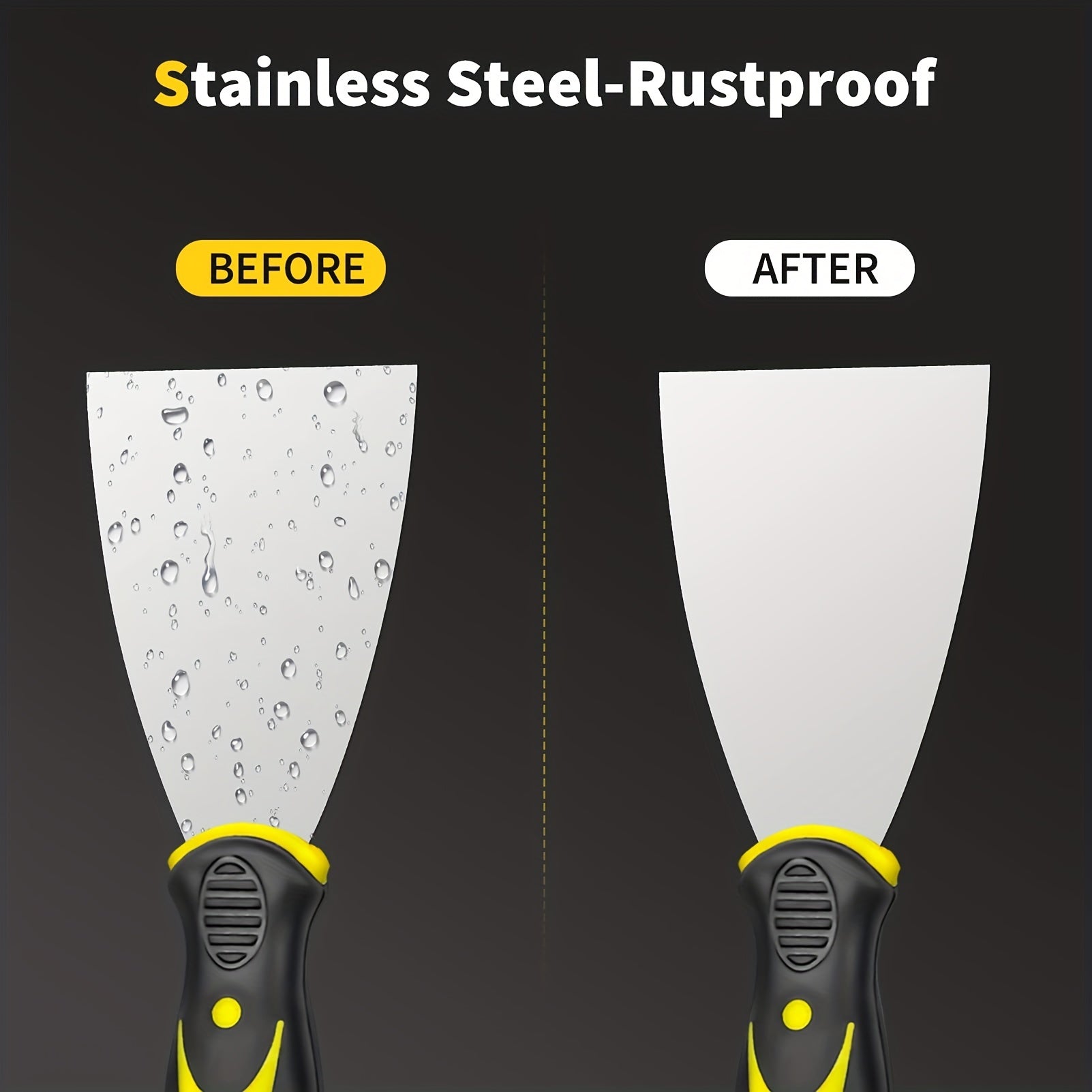 Stainless Steel Putty Knife Set for Drywall Repair and Wallpaper Removal