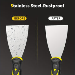 Stainless Steel Putty Knife Set for Drywall Repair and Wallpaper Removal