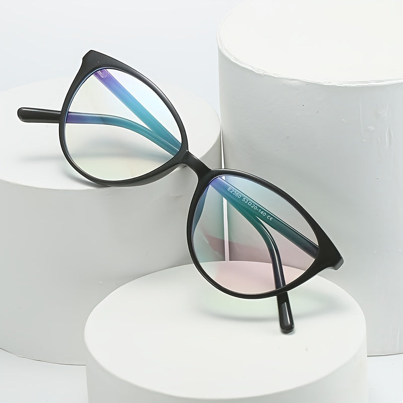 Cat Eye Light Blocking Glasses Clear Lens Anti Eyestrain for Women Men