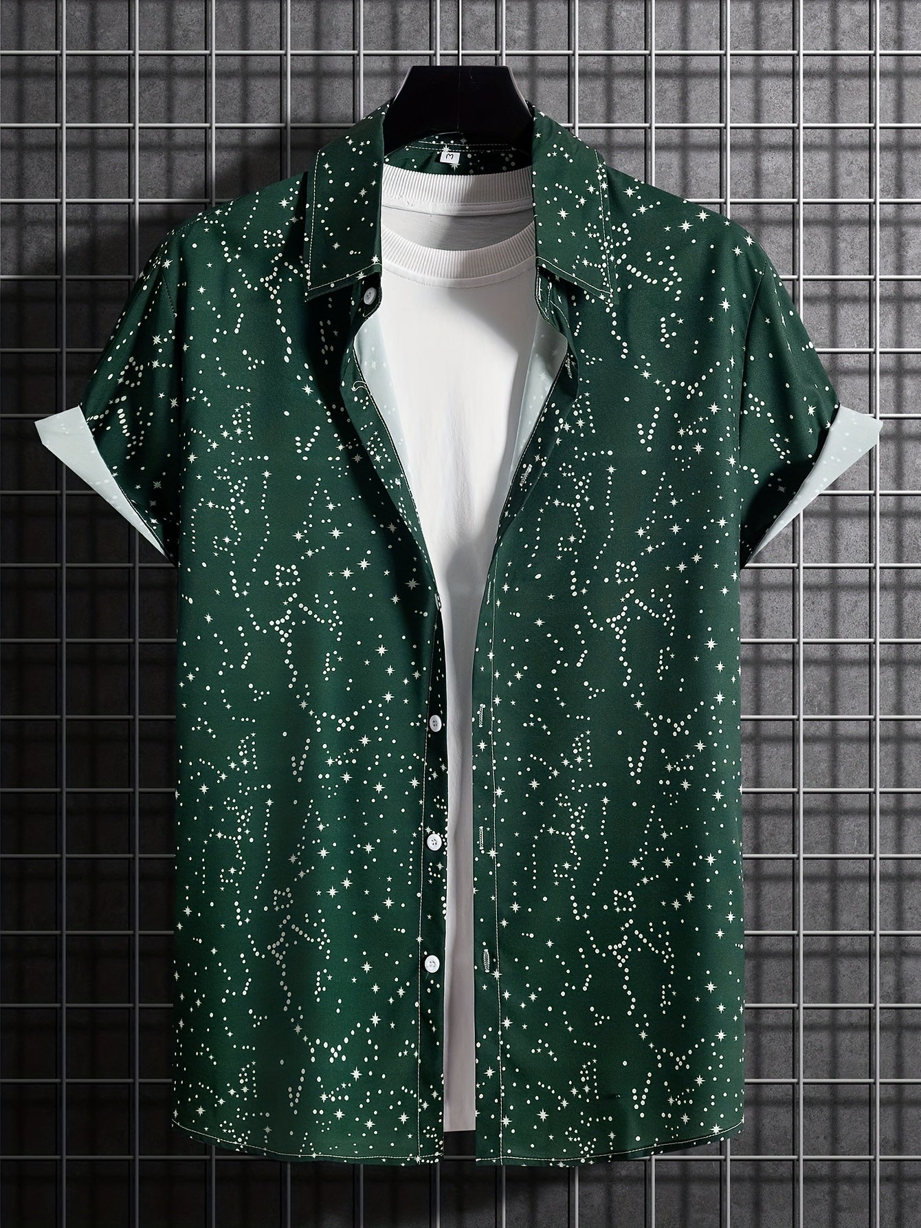 Milky Way Pattern Hawaiian Shirt Men's Casual Short Sleeve Shirt