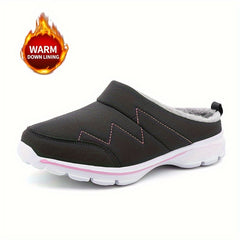 Women's Memory Foam Winter Mules Sneakers Waterproof Slippers