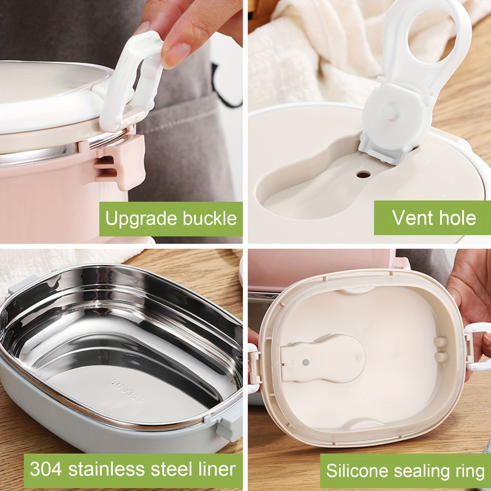 Insulated Lunch Box Stainless Steel Thermal Food Container Leak Proof Storage