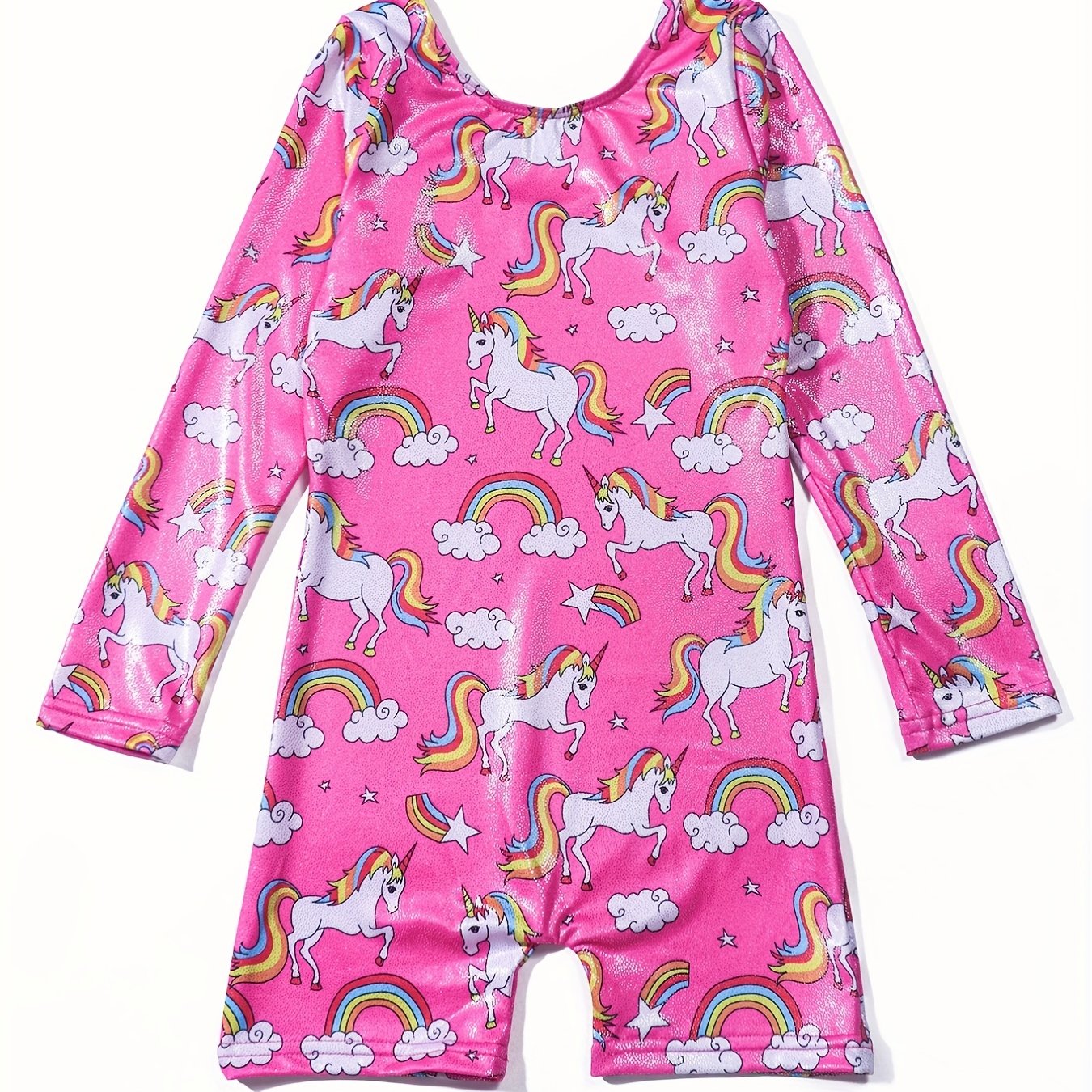 Stretch Unicorn One Piece Gymnastics Tights Leotard