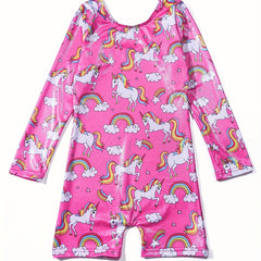 Stretch Unicorn One Piece Gymnastics Tights Leotard