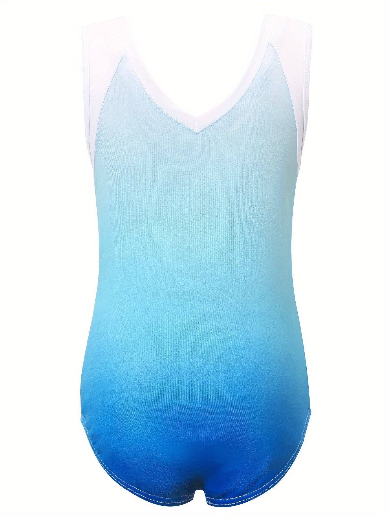 Girls Gradient Sleeveless Gymnastics Romper Suit - Sports Training Gift