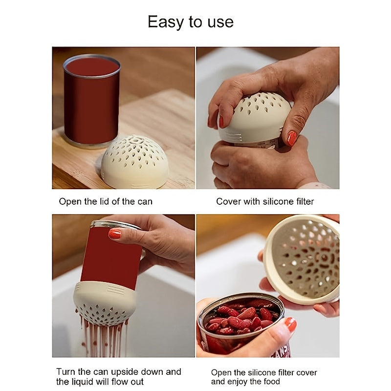 2pcs Silicone Can Filter Lid Mini Strainer Portable Can Drain Lid