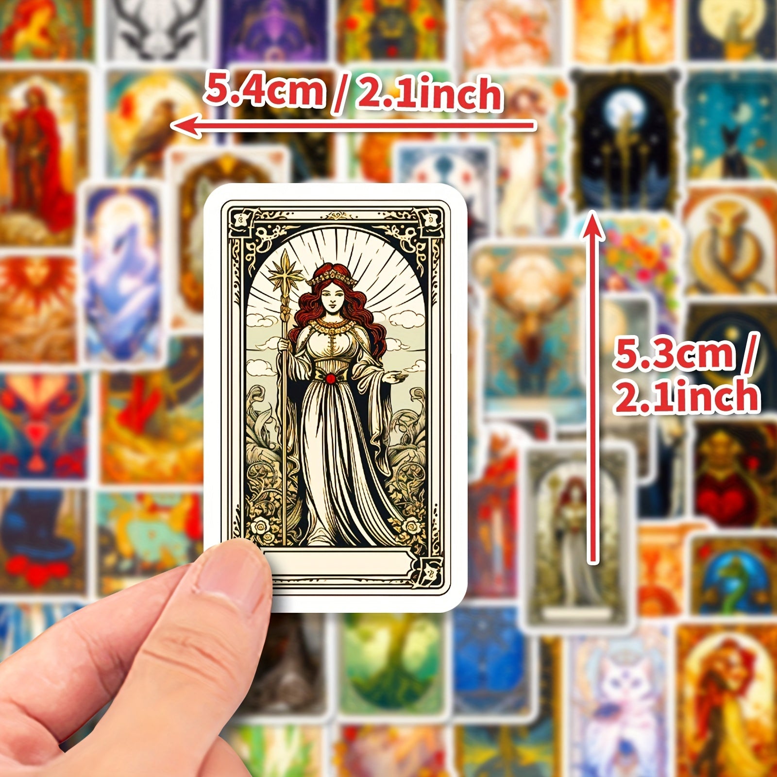 50pcs Dreamy Tarot Card Stickers Retro Style Graffiti Stick