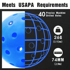 6pcs Pickleball Balls with Mesh Bag for Training