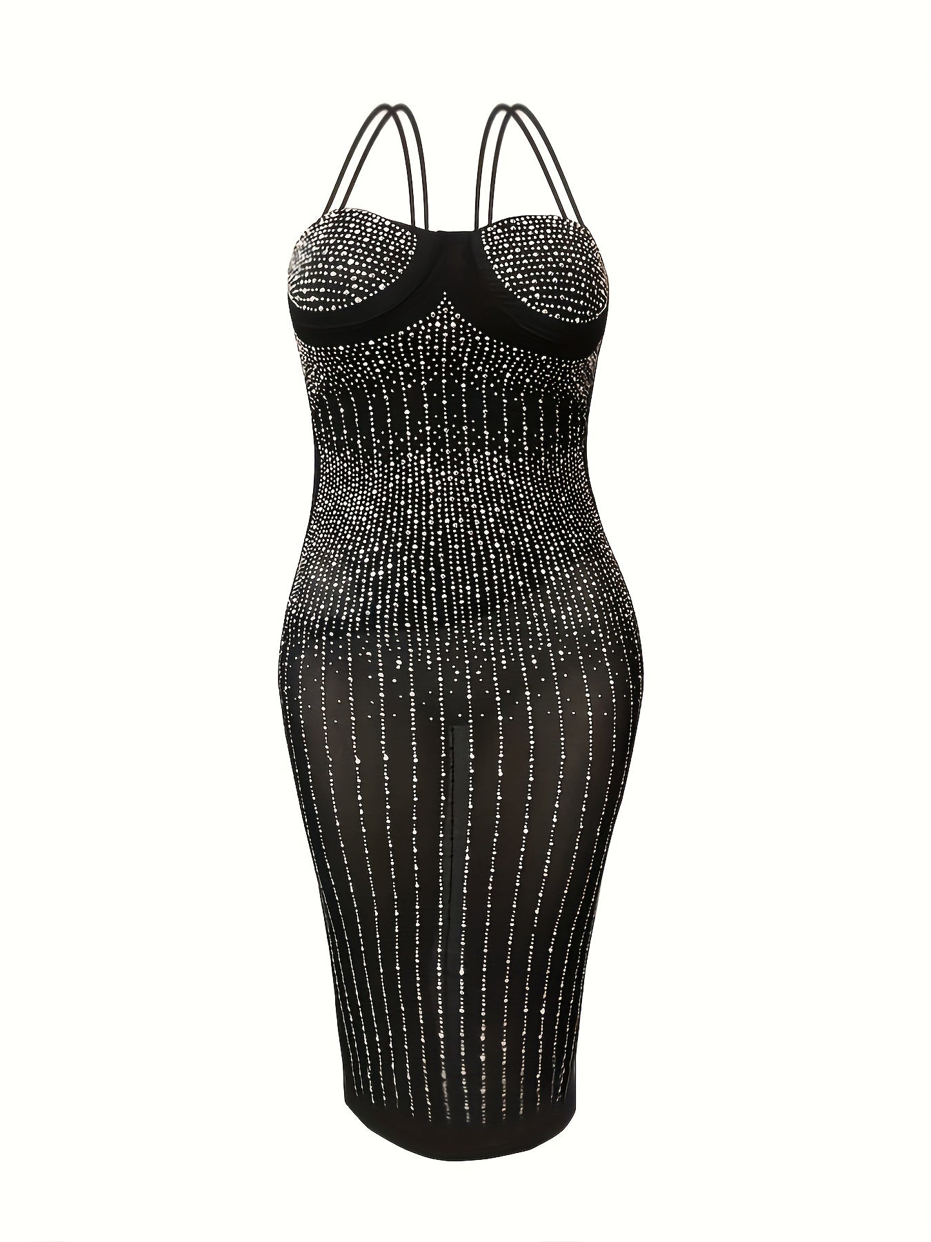 Rhinestone Mesh Party Cami Dress