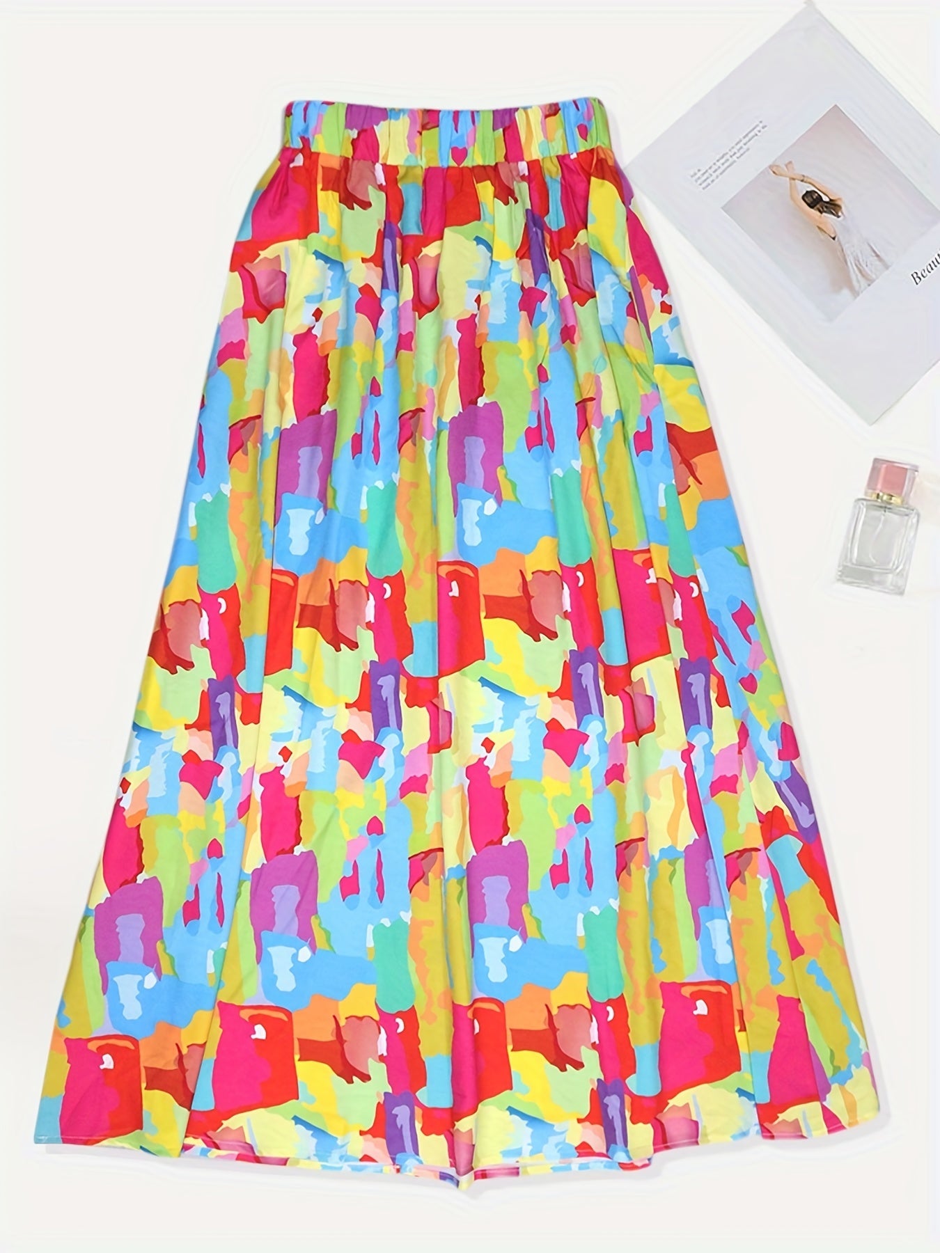 Zip Detail High Waist Maxi Skirt Casual