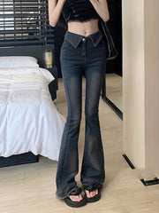 High Waist Flare Jeans Retro Bell Bottom Jeans