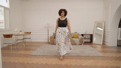 Graffiti Print High Rise Maxi Skirt with Pockets