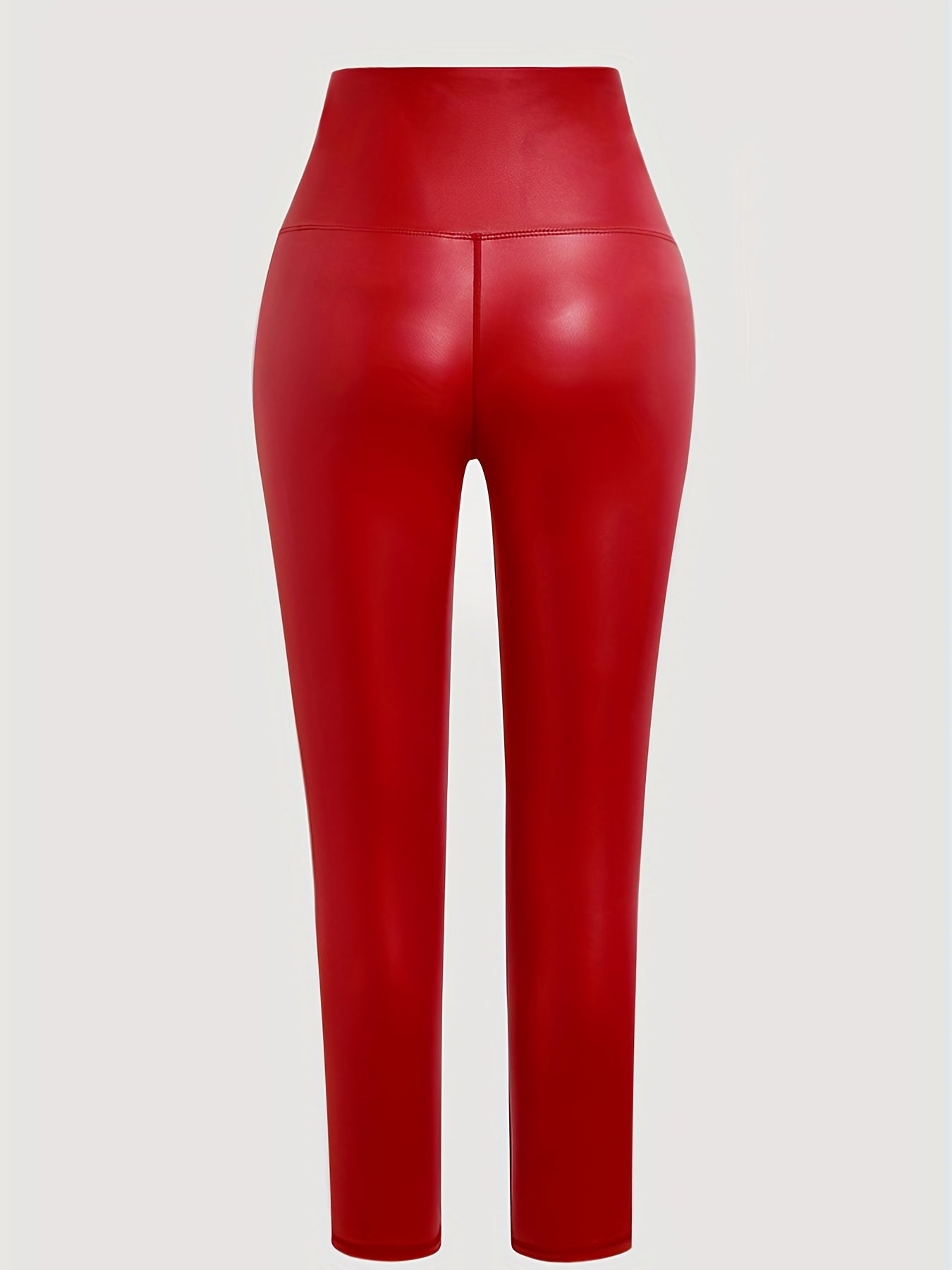 High Waist Butt Lifting Skinny Leggings with Glossy Finish