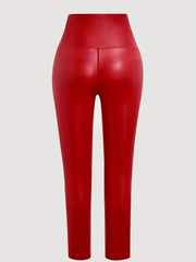 High Waist Butt Lifting Skinny Leggings with Glossy Finish