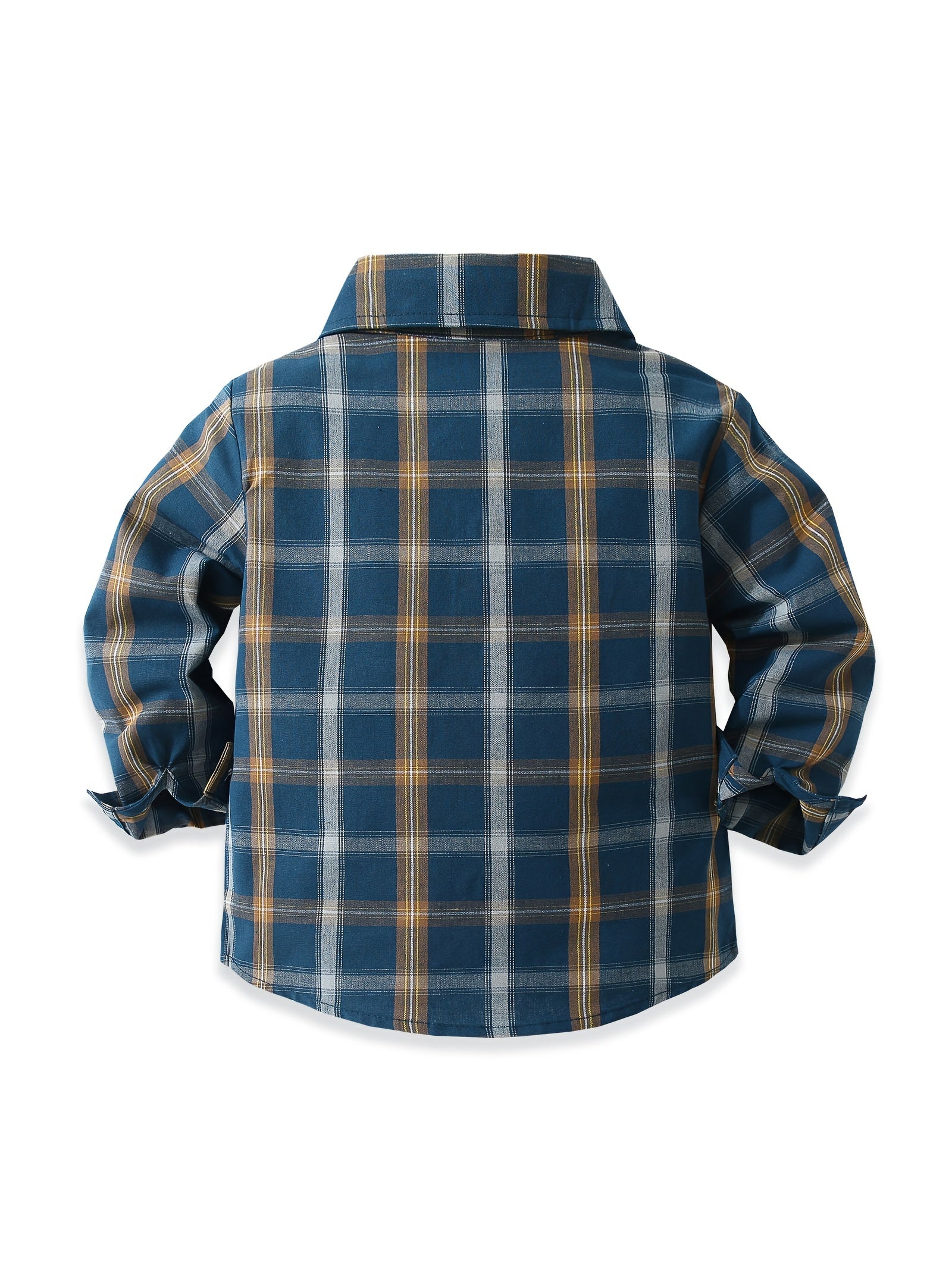 Baby Boys Plaid Shirts Button Down Lapel Long Sleeve Blouse Tops