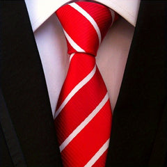 Striped Poly Necktie Business Wedding Tie For Men