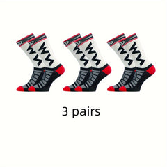 Men's Non Slip Sport Socks Mid Crew Shock Absorption Breathable Athletic Socks