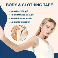 50pcs Double Sided Adhesive Clothes Sticker Anti naked Invisible Cloth Patches