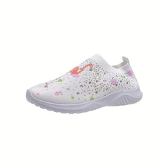 Women's Flatform Slip On Sneakers Lightweight Elastic Shoes