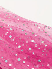 Princess Dress & Accessories Set with Sequin Decor Mesh Cloak