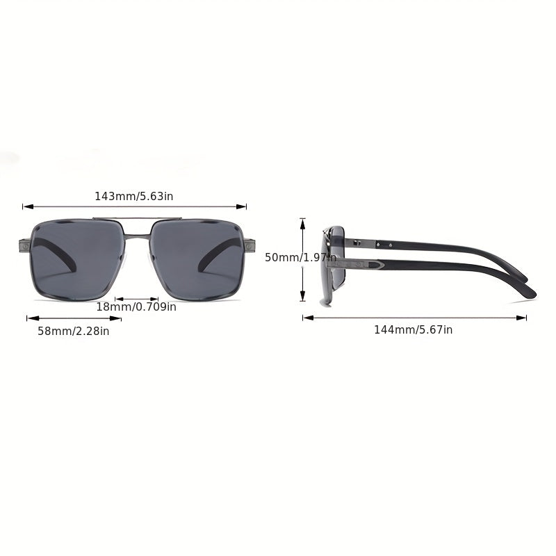 Men's Large Aviator Sunglasses Double Beam UV Protection