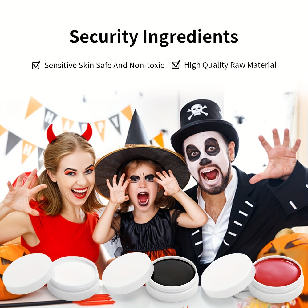 3 Colors Face Painting Non Toxic DIY Halloween Adult Parties