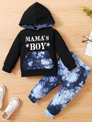 Boys' Tie Dye Cotton Hoodie Letter Print