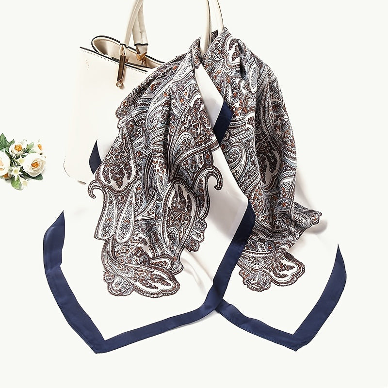 Satin Paisley Square Scarves Silky Head Neck Scarf Neckerchief Bandanas