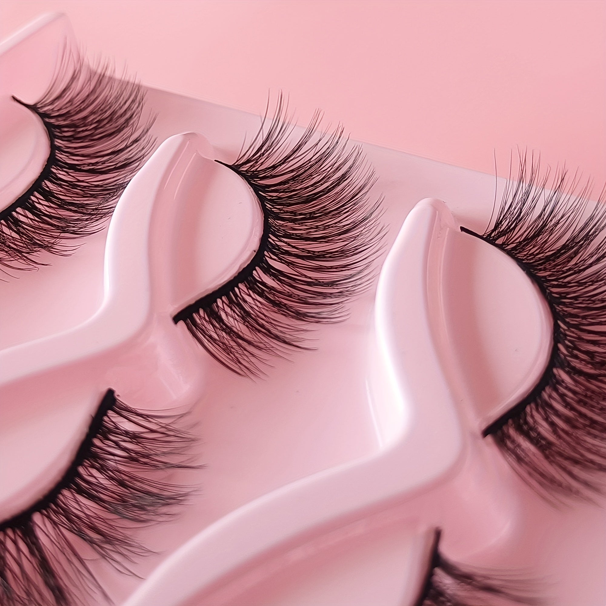 Soft Natural Cat Eye Lashes Long Full Strip w/Winged Ends