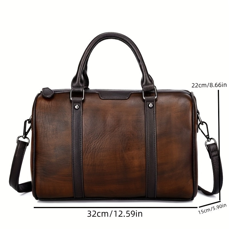 Brown Leather Women's Shoulder Bag Adjustable Crossbody & Handbag