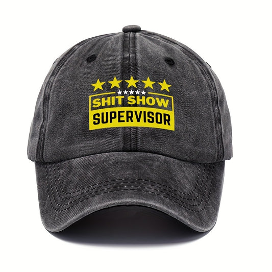 Washed Cotton Retro Letter Baseball Cap Outdoor Sports Adjustable Sunshade Hat