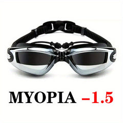Waterproof Swim Goggles With Earplugs Anti Fog HD Myopia Swimming Glass