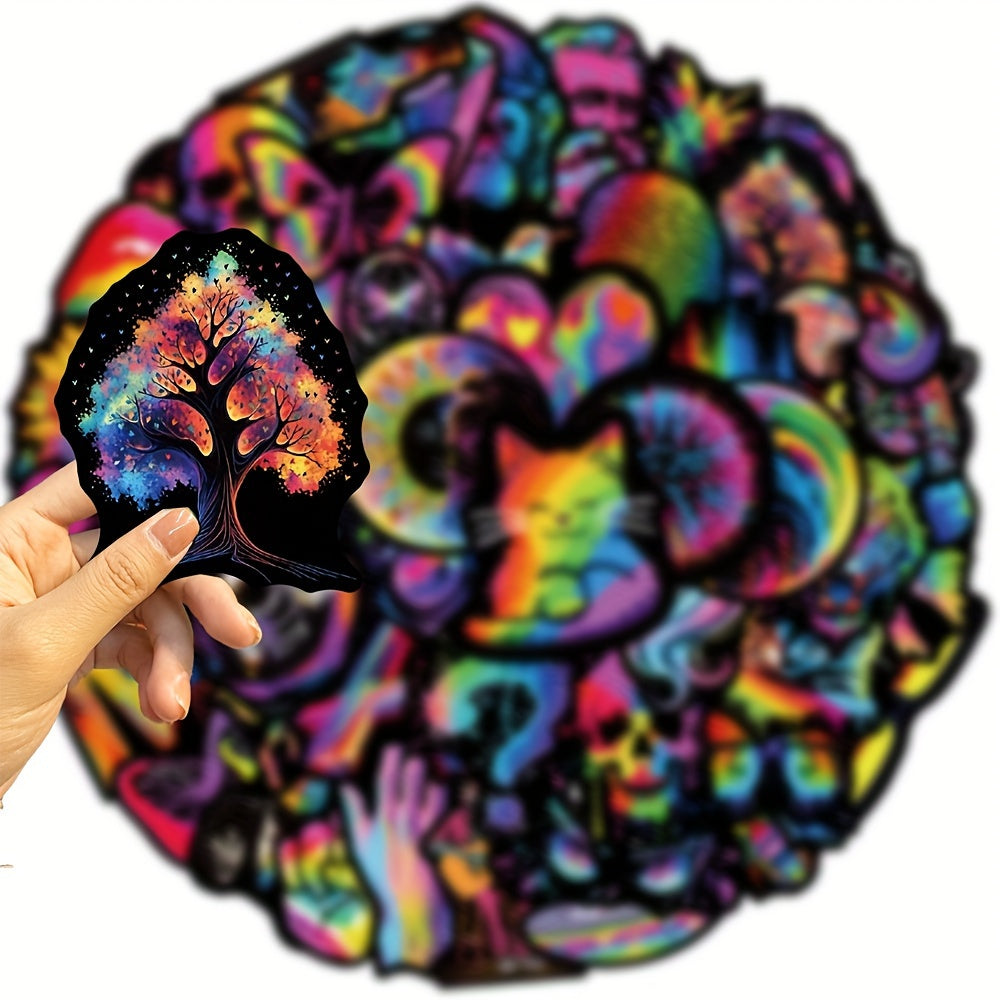 50pcs Cartoon Rainbow Graffiti Stickers Laptop Helmet Water Cup DIY Sticker Pack
