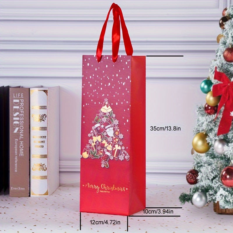4pcs Christmas Wine Bag Gift Bag Wine Bag 11 99x35 05x10 01cm