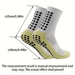 3 Pairs Non-Slip Striped Football Crew Socks