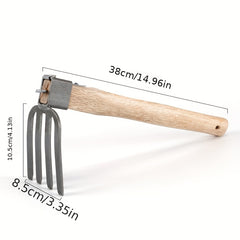 Manganese Steel Gardening Small Hoe Pickaxe Rake Handheld Digging Tool