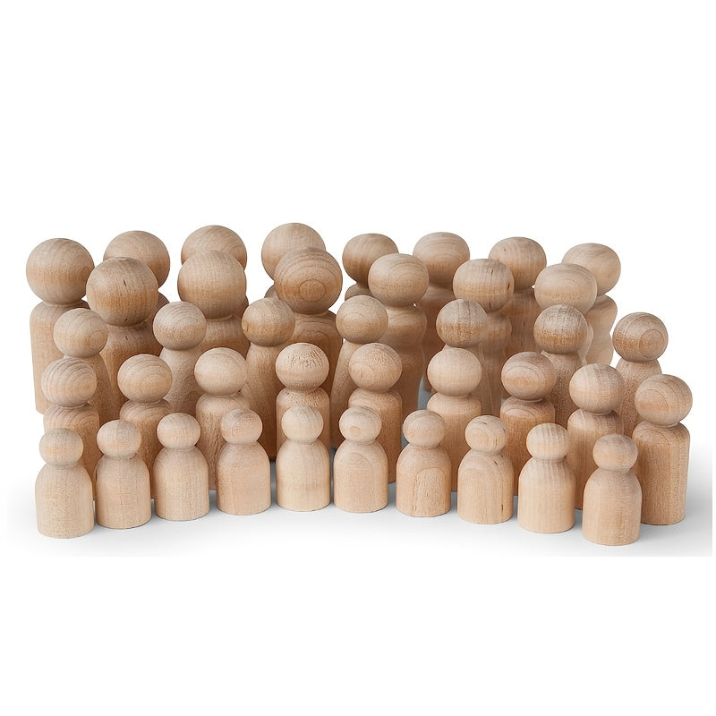 10pcs Wooden Nail Doll Block 4 29 Cm Craft DIY Painting Small World Game